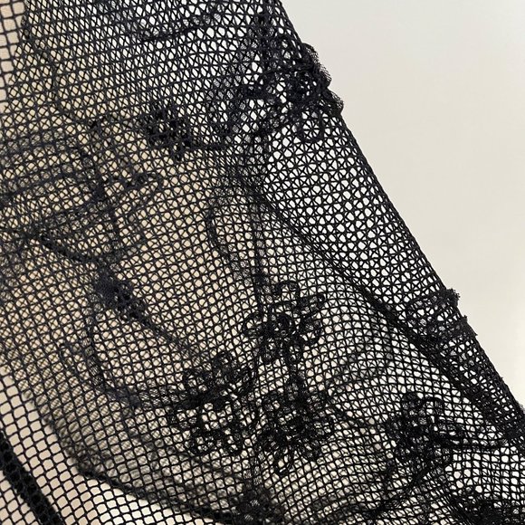 Women's Kimono Top Beach Cover Up V Neck Sheer Fishnet Mesh Black One Size - Picture 5 of 12